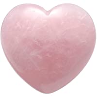 Piedra de cuarzo rosa de QGEM- con forma de corazón- curativa- de 45 mm